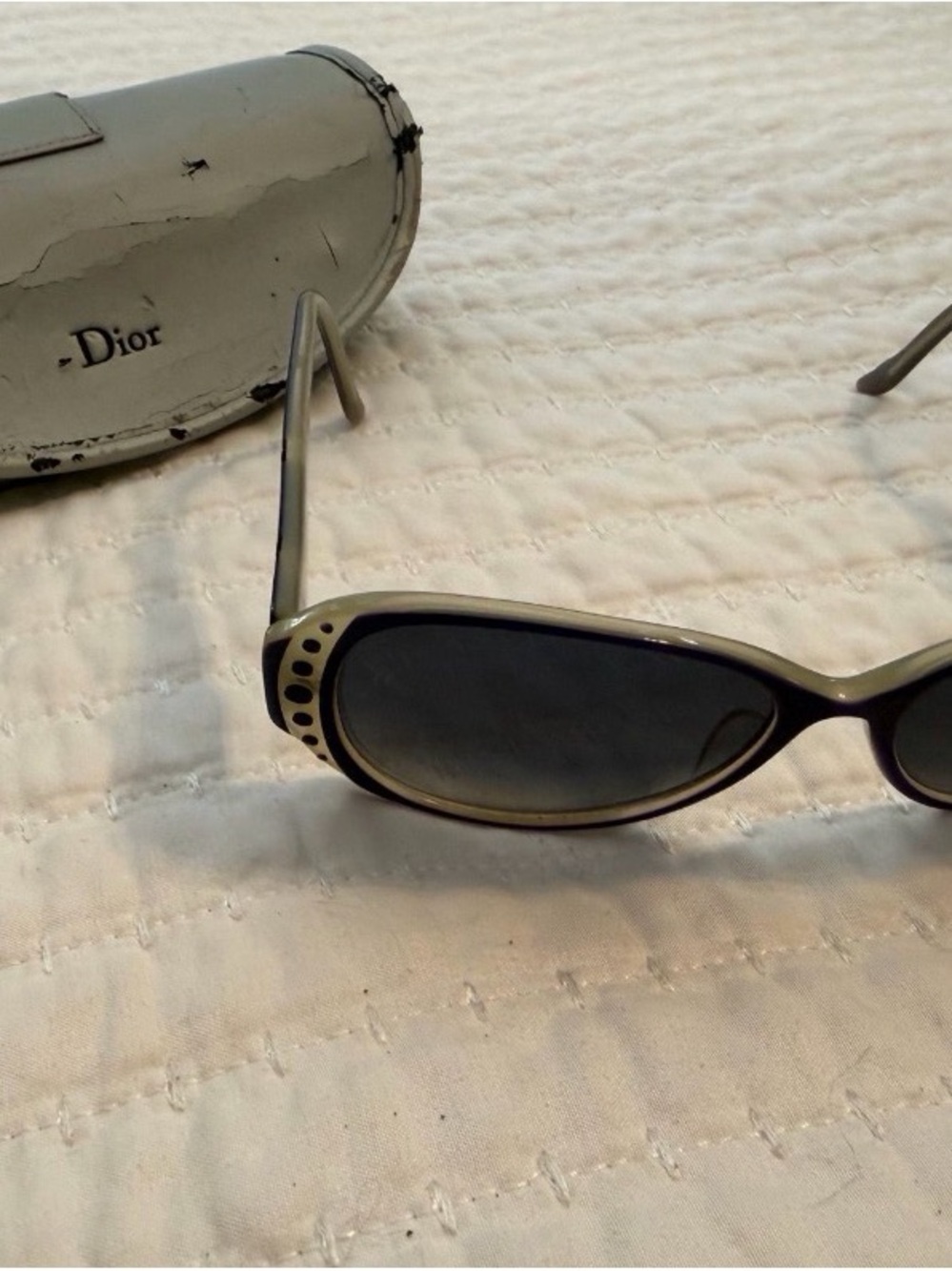 Dior Silver-Tone Frame Sunglasses with Black Lenses